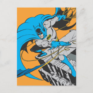 Batman Throws Batarang on Rooftop Postcard