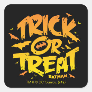 Batman   Trick or Treat Square Sticker