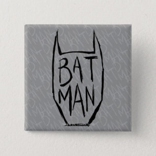 Batman Type in Head 15 Cm Square Badge