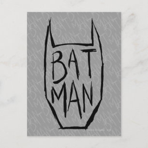 Batman Type in Head Postcard