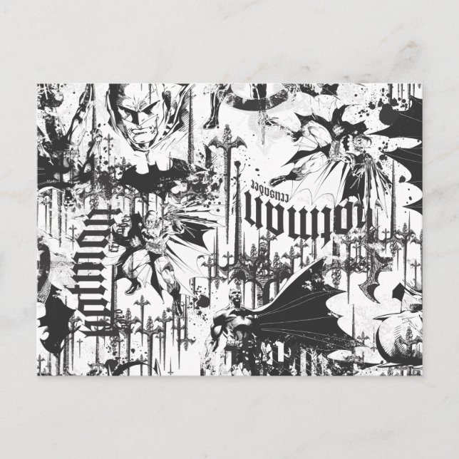 Batman Urban Legends - Caped Crusader Pattern BW Postcard (Front)
