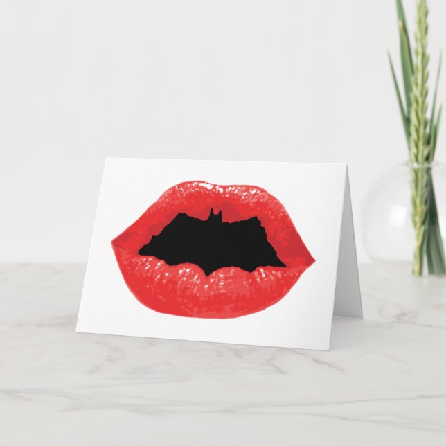 Batman Valentine | Bat Lips Holiday Card (Front)