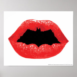 Batman Valentine   Bat Lips Poster