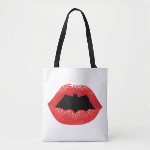 Batman Valentine   Bat Lips Tote Bag