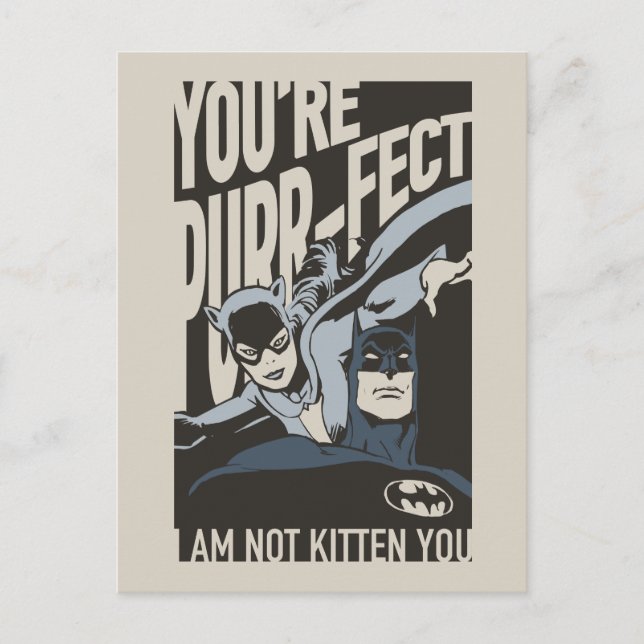 Batman Valentine | Catwoman - You're Purr-fect Holiday Postcard (Front)