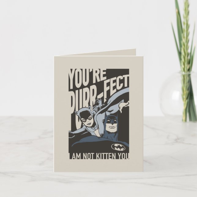 Batman Valentine | Catwoman - You're Purr-fect Note Card (Front)