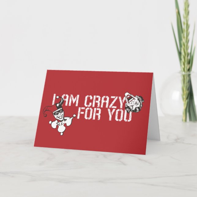 Batman Valentine | Joker & Harley - Crazy For You Holiday Card (Front)