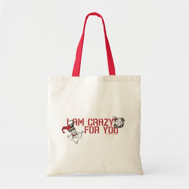 Batman Valentine | Joker & Harley - Crazy For You Tote Bag (Front)