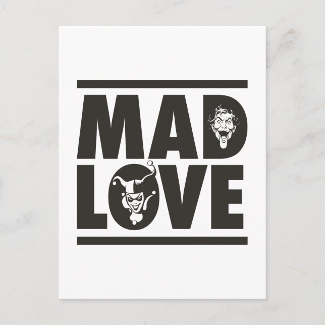 Batman Valentine | Joker & Harley - Mad Love Holiday Postcard (Front)