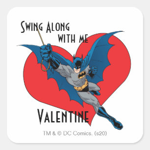 Batman Valentine   Swing Along With Me Square Sticker