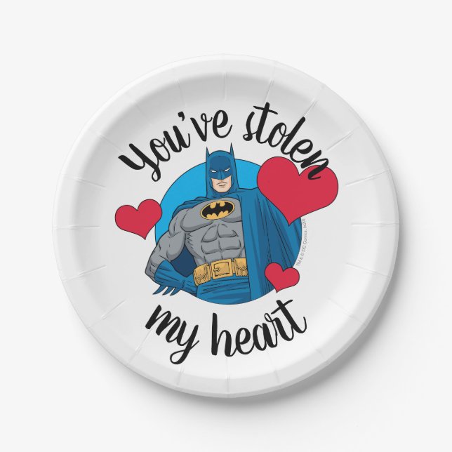 Batman Valentine | You've Stolen My Heart Paper Plate (Front)