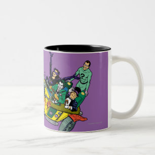 Batman Villains In Jokermobile Two-Tone Coffee Mug