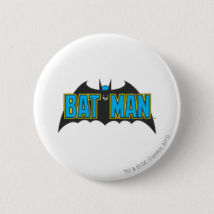 Batman Vintage Blue Black Logo 6 Cm Round Badge