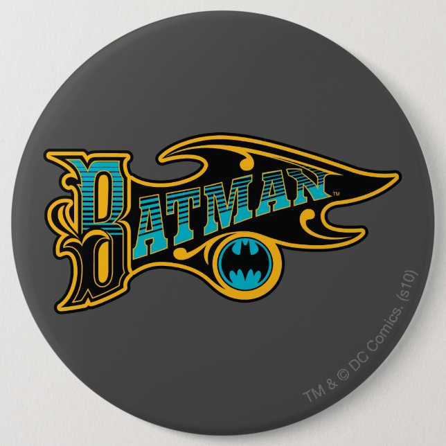 Batman | Vintage Turquoise Logo 6 Cm Round Badge (Front)
