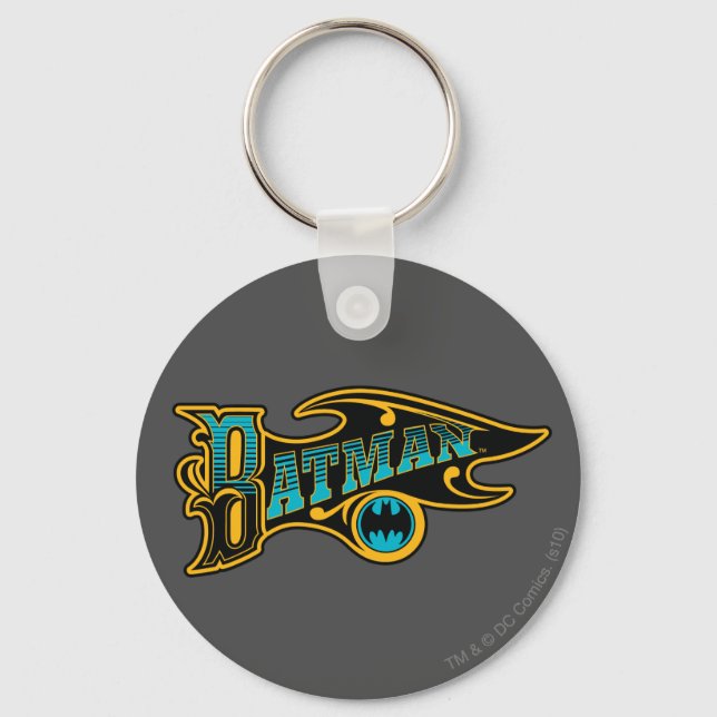 Batman | Vintage Turquoise Logo Key Ring (Front)