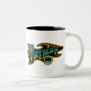 Batman   Vintage Turquoise Logo Two-Tone Coffee Mug