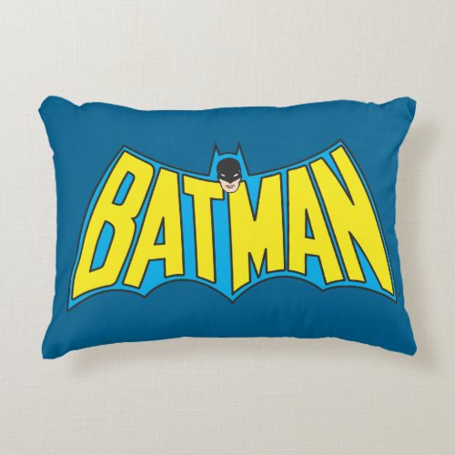 Batman | Vintage Yellow Blue Logo Decorative Cushion
