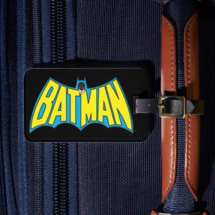 Batman   Vintage Yellow Blue Logo Luggage Tag