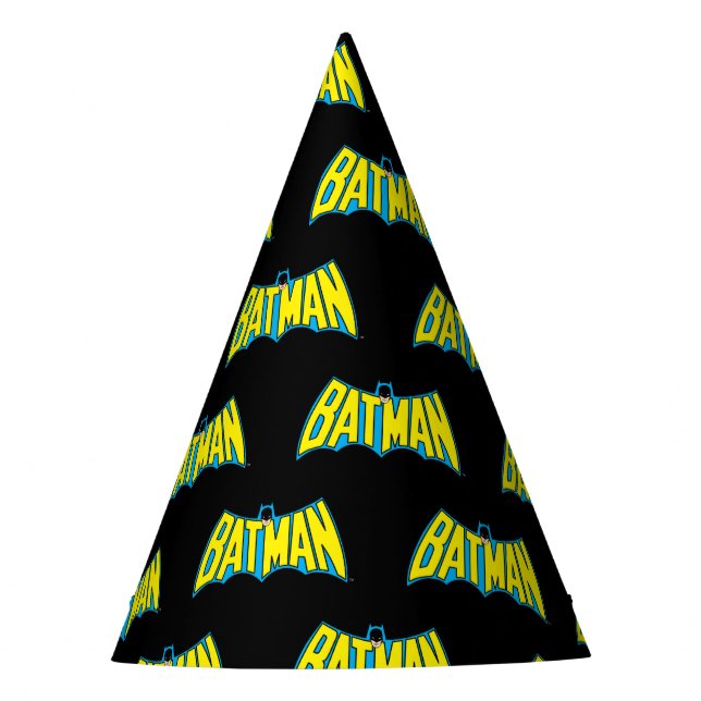Batman | Vintage Yellow Blue Logo Party Hat (Front)