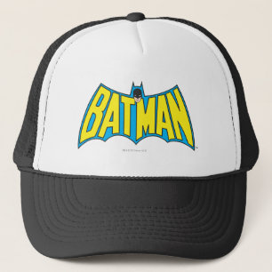 Batman   Vintage Yellow Blue Logo Trucker Hat