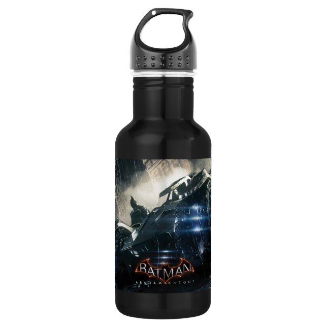 Batman With Batmobile In The Rain 532 Ml Water Bottle (Front)