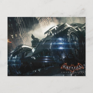 Batman With Batmobile In The Rain Postcard