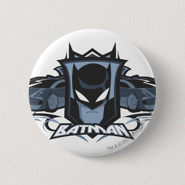 Batman with Batmobiles 6 Cm Round Badge (Front)