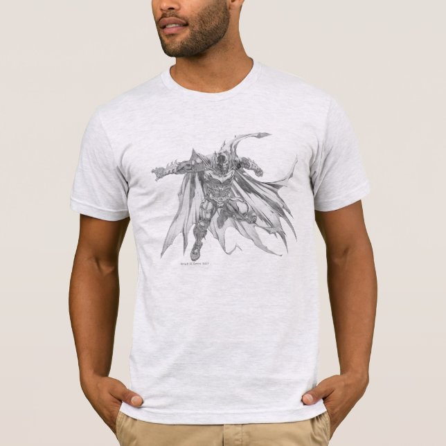 Batman with cape Drawing T-Shirt (Front)