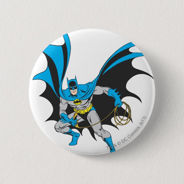 Batman with Rope 6 Cm Round Badge (Front)