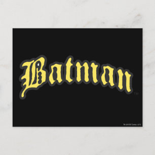 Batman   Yellow Black Outline logo Postcard