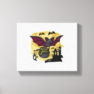 Batmouse. Funny mouse with bat wings. Halloween. Canvas Print