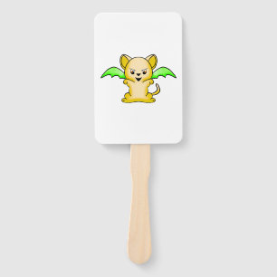 Batmouse. Funny mouse with bat wings. Halloween. Hand Fan