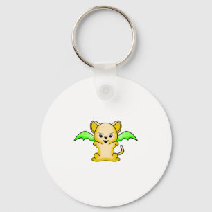 Batmouse. Funny mouse with bat wings. Halloween. Key Ring