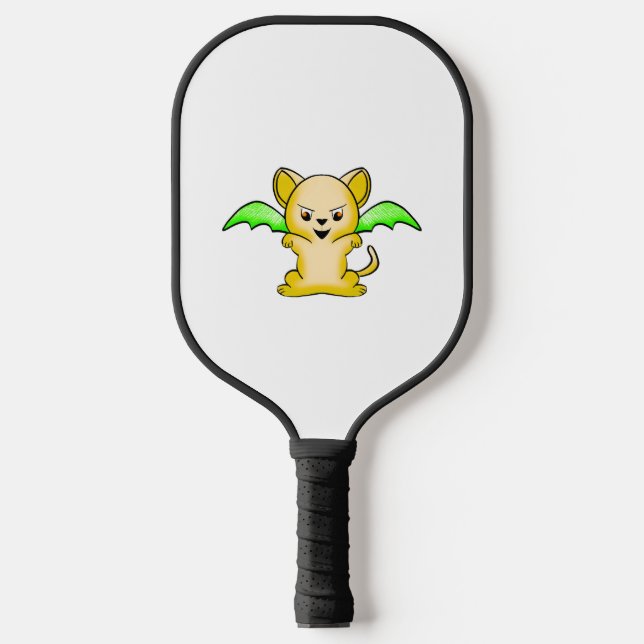 Batmouse. Funny mouse with bat wings. Halloween. Pickleball Paddle (Front)