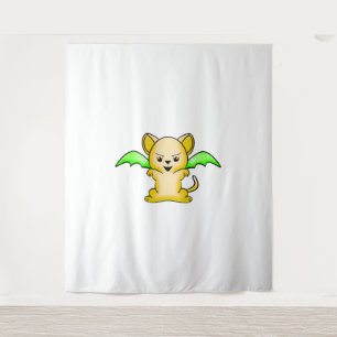 Batmouse. Funny mouse with bat wings. Halloween. Tapestry