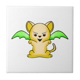 Batmouse. Funny mouse with bat wings. Halloween. Tile