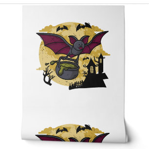 Batmouse. Funny mouse with bat wings. Halloween. Wallpaper