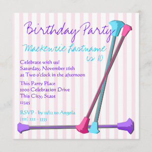 Baton Birthday Invitation