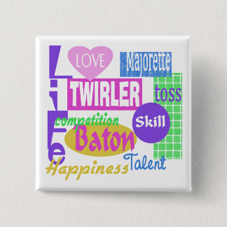 Baton Life 15 Cm Square Badge