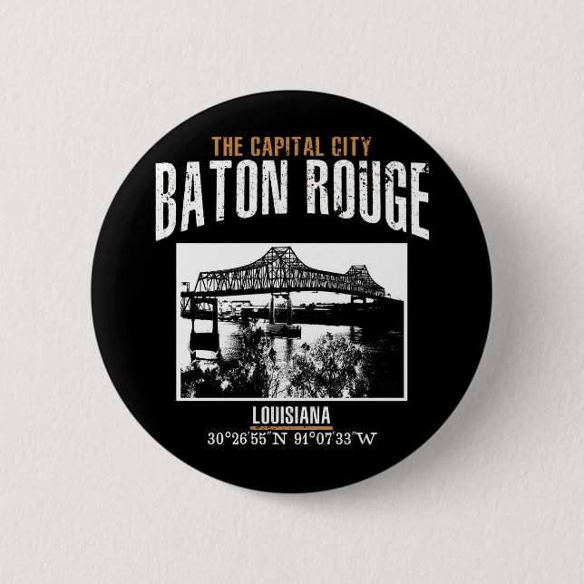 Baton Rouge 6 Cm Round Badge (Front)