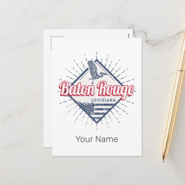 Baton Rouge City Louisiana United States USA Holiday Postcard (Front/Back In Situ)