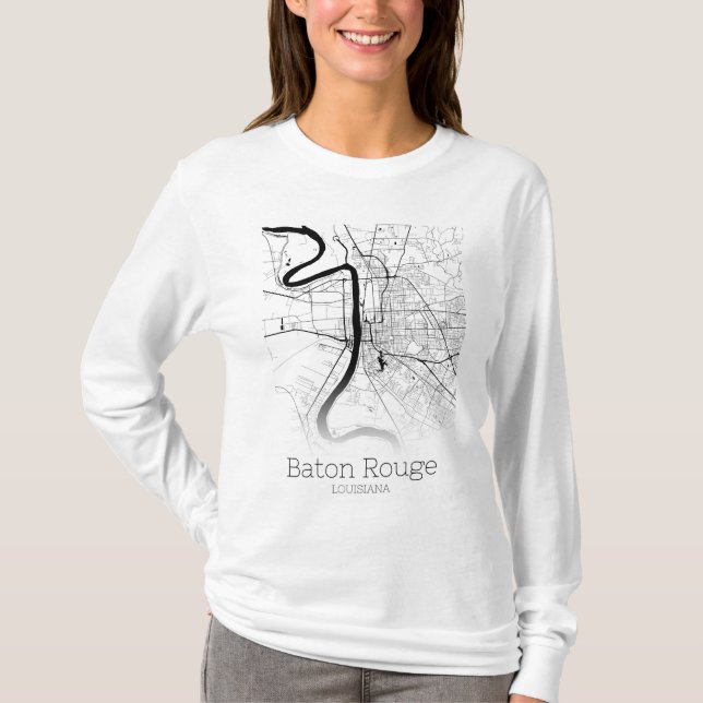 Baton Rouge City Map T-Shirt (Front)