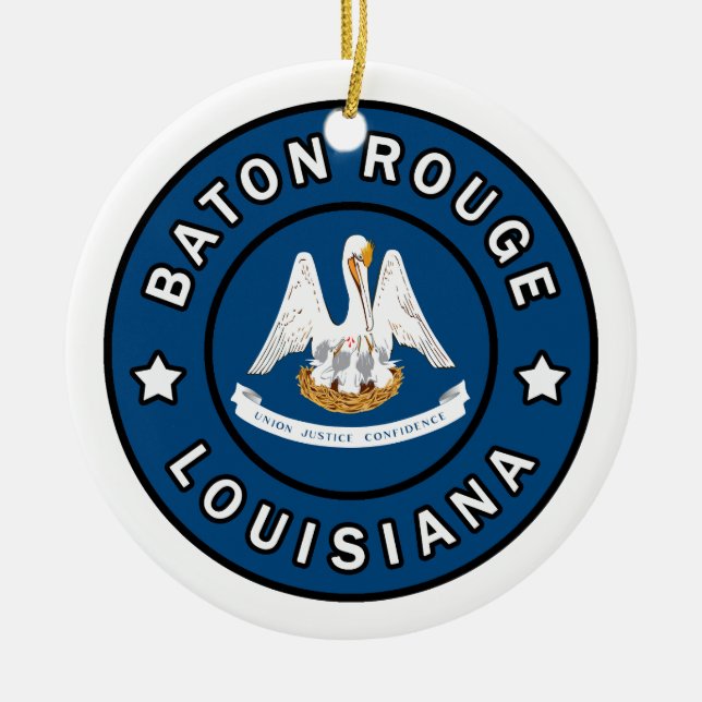 Baton Rouge Louisiana Ceramic Tree Decoration (Front)
