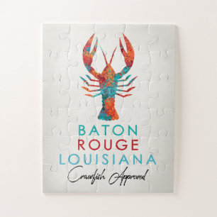 Baton Rouge Louisiana Crawfish Bright Jigsaw Puzzle