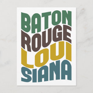Baton Rouge Louisiana Retro Wave Postcard