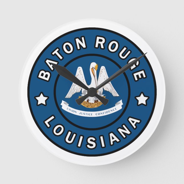 Baton Rouge Louisiana Round Clock (Front)