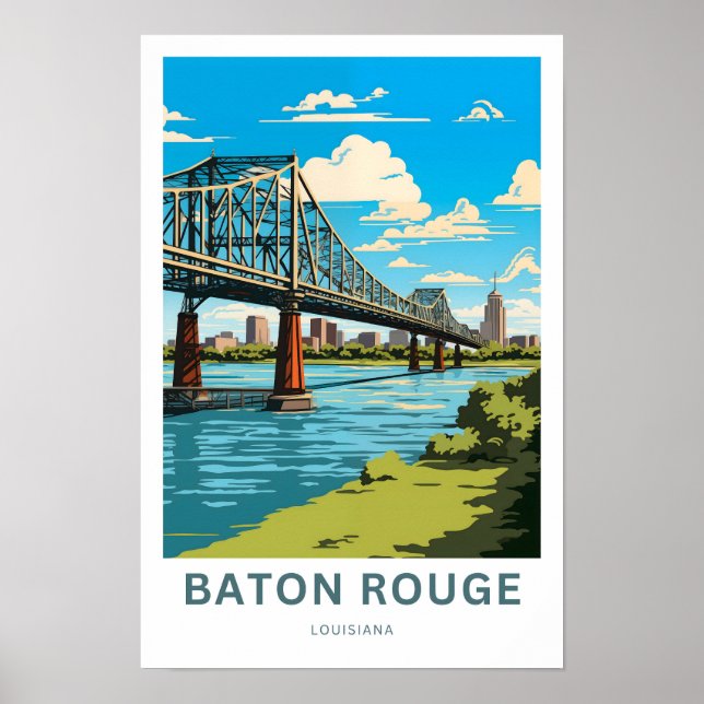 Baton Rouge Louisiana Travel Print (Front)