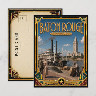 Baton Rouge Louisiana Vintage Art Deco Golden Age Postcard