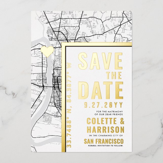 Baton Rouge Love Locator | Wedding Save the Date (Front)