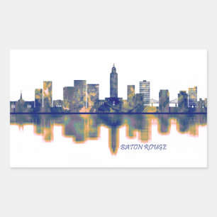 Baton Rouge Skyline Rectangular Sticker